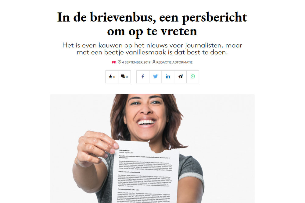 Eetbaar persbericht van Flyers2Eat