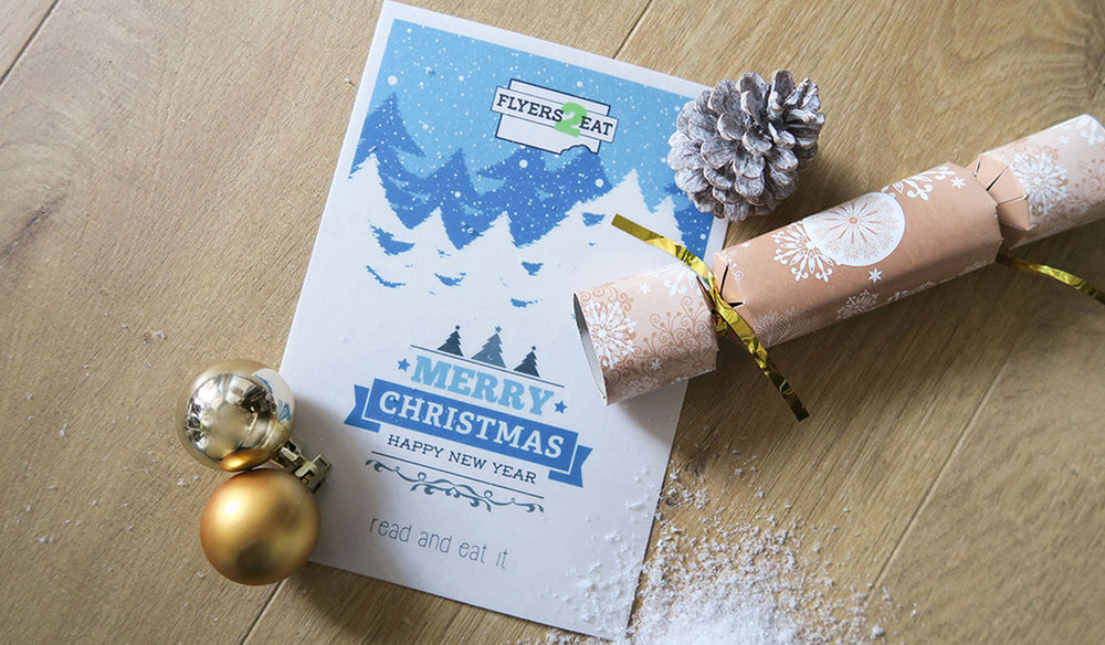 Eetbare kerstkaarten met haarscherpe print